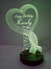 Wooden Base Personalised Customised 3D Illusion Lamp with Name and Tagline.